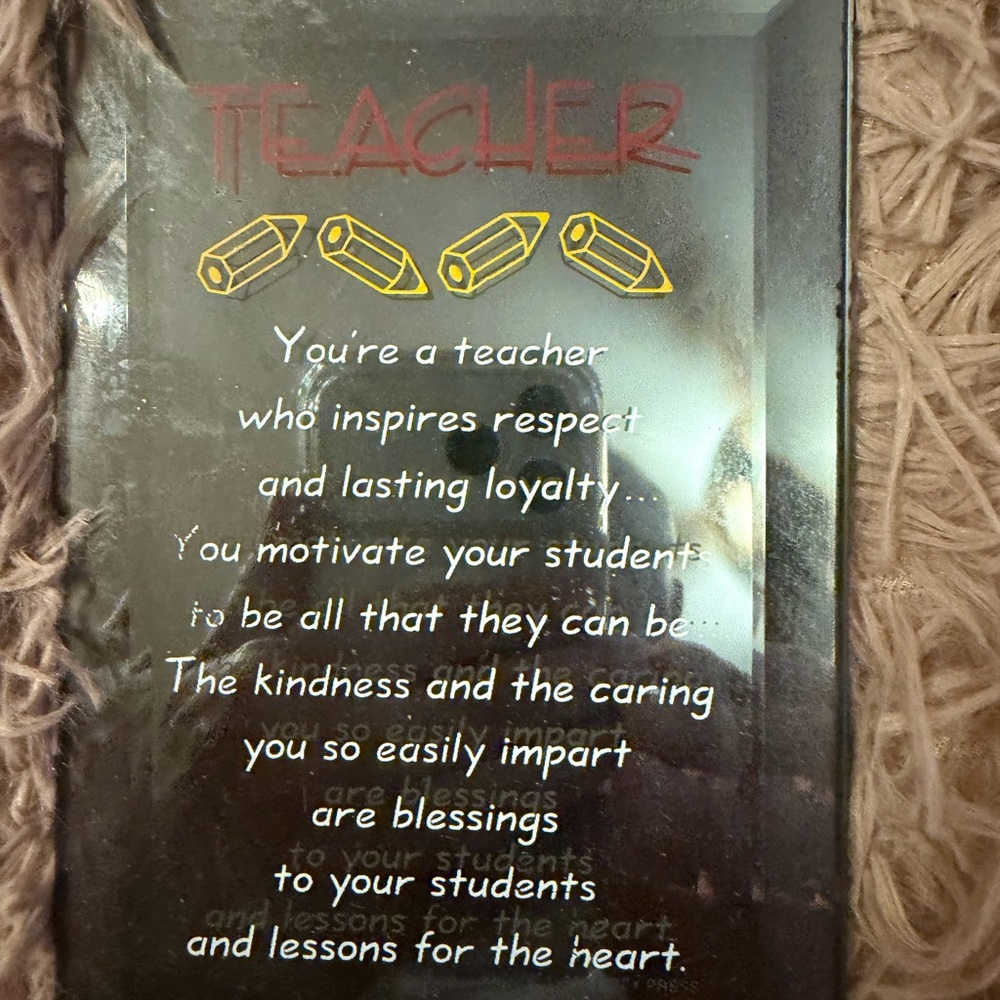 Abbey Press - Teacher Gift: Mirrored Poem Plaque with Stand (4” X 6”)